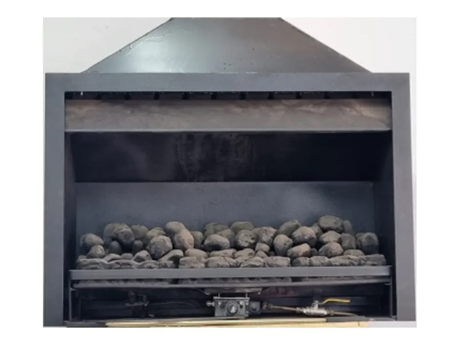 Jetmaster built-in gas fireplace with oval coals