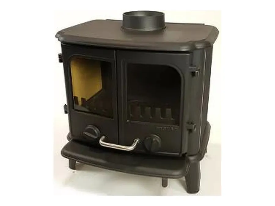 Morso replica double-door closed-system wood stove in black